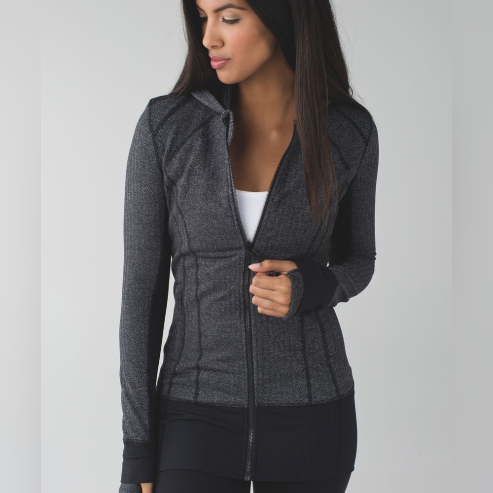 🍋🧘🏼‍♀️Lululemon Daily Practice Jacket Herringbone Like New Hooded Size 2